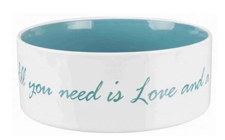 TRIXIE Keramiknapf Pet's Home 1,4l In Creme/blau 2 TRIXIE Keramiknapf Pet's Home 1,4l In Creme/blau – Bild 2