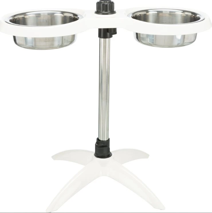 TRIXIE Verstellbare Hundebar 2 X 2,4l In Weiß 1 TRIXIE Verstellbare Hundebar 2 X 2,4l In Weiß