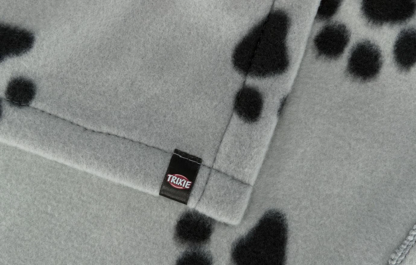 TRIXIE Fleecedecke Barney 150x100cm In Hellgrau/schwarz 2 TRIXIE Fleecedecke Barney 150x100cm In Hellgrau/schwarz – Bild 2