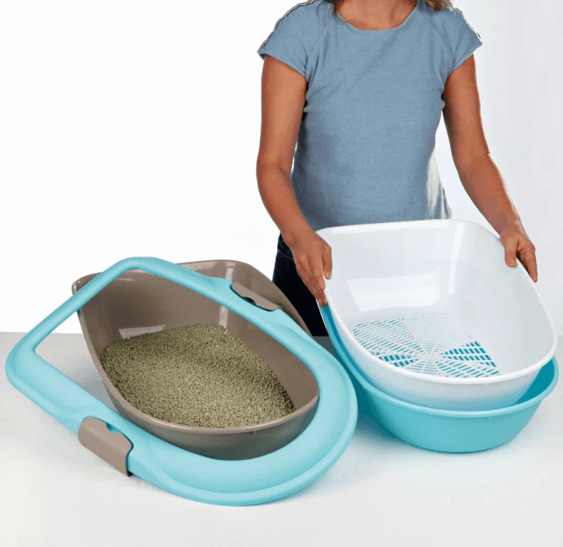 Trixie Katzentoilette Berto - Hellblau Und Anthrazit 6 Trixie Katzentoilette Berto - Hellblau Und Anthrazit – Bild 6