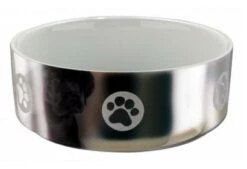 TRIXIE Keramiknapf Mit Motiv 800ml In Silber/weiß